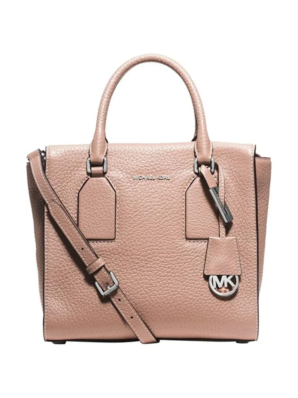 Michael Kors Selby Ballet Medium Satchel Bag Leather Handbag Zip Pink Purse NEW